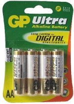 GP Ultra Alkaline AA battery pack of 4