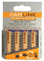 Camlink AA rechargeable Ready 2 Go batteries Pack of 4