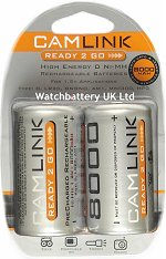 Camlink  'D'  size rechargeable batteries 8000 mAh capacity Ready 2 Go - Pack of 2