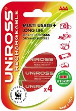 **NEW** Uniross Ready To Use Hybrio Rechargeable AAA (800mAh) batteries