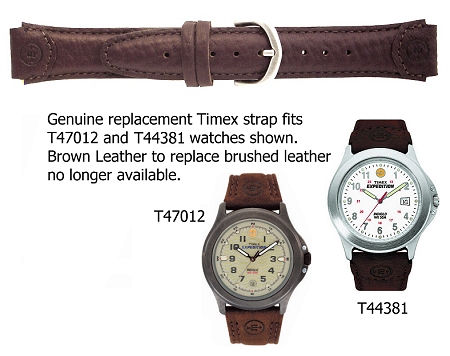 Genuine Timex Replacement Leather Strap - T44381 Genuine Timex Replacement Leather Strap - T44381